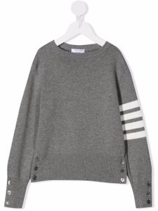 Thom Browne Kids pull rayé en coton - Gris