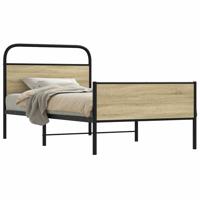 Bedframe zonder matras bewerkt hout sonoma eikenkleur 90x190 cm Bedframe zonder matras bewerkt hout sonoma eikenkleur 90x190 cm