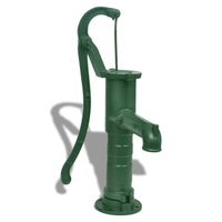 The Living Store Gietijzeren Handwaterpomp met Standaard - 131 cm - Groen