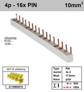 SEP Verdeelkam 4f pin 16 mod 18mm grijs P04016G00
