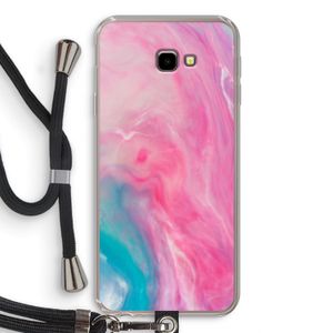 Roze explosie: Samsung Galaxy J4 Plus Transparant Hoesje met koord