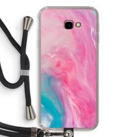 Roze explosie: Samsung Galaxy J4 Plus Transparant Hoesje met koord