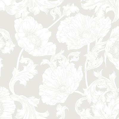 Dutch Wallcoverings Ekbacka - Papaver White - Wit