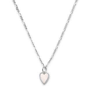 Ketting Hartje zilver-parelmoer wit 41-44 cm
