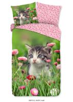 Good Morning Kinderdekbedovertrek "poes" - Multi - (140x200/220 cm) - Katoen