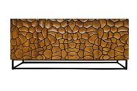 Massief houten dressoir VULCANO 180cm bruin mangohout handgemaakt metalen frame zwart - 44651 - thumbnail