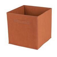 Opbergmand/kastmand Square Box - karton/kunststof - 29 liter - oranje - 31 x 31 x 31 cm   -