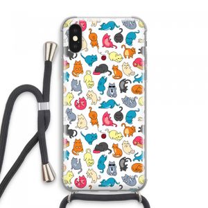 Kleurrijke katten: iPhone XS Max Transparant Hoesje met koord