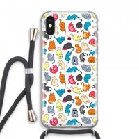 Kleurrijke katten: iPhone XS Max Transparant Hoesje met koord
