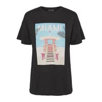 NOISY MAY T-shirt NMWENDY van biologisch katoen zwart - thumbnail