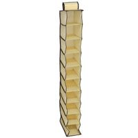 Gerimport Camping opberg/hangkast - 10 vaks - opvouwbaar - beige - 30 x 120 cm