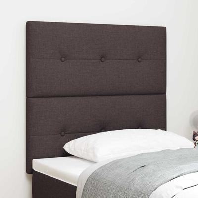 LED-hoofdbord met LED -striplichten Donkerbruin 100 cm Stof