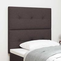 LED-hoofdbord met LED -striplichten Donkerbruin 100 cm Stof