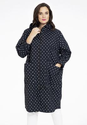 Yoek Wijde regenjas DOTS | Zwart | Maat 56