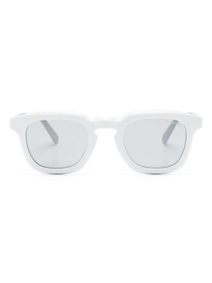 Moncler Eyewear lunettes de soleil rondes à plaque logo - Blanc