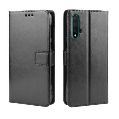 Retro Crazy Horse textuur horizontale Flip lederen case voor Huawei Nova 5/Nova 5 Pro met houder & kaartsleuven & fotolijstjes (zwart)
