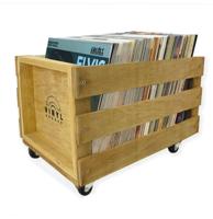 Vinyl Groove - 12" Houten Opbergkrat met Wieltjes (LP)
