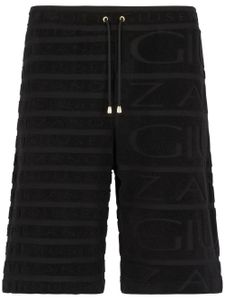 Giuseppe Zanotti bermuda en tissu éponge à logo - Noir