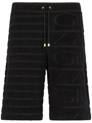 Giuseppe Zanotti bermuda en tissu éponge à logo - Noir