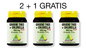 SNP Groene thee chlorella 500 mg 2 + 1 (180 caps)