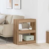 Boekenkast artisanaal eikenkleurig 60 x 30 x 72 cm Bewerkt hout