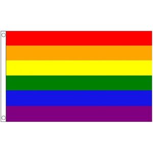 2x Vlaggen met regenboog print 60 x 90 cm   -