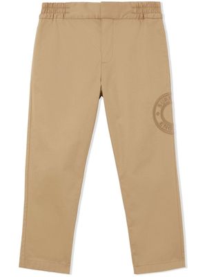 Burberry Kids pantalon Logo Graphic en serge - Tons neutres