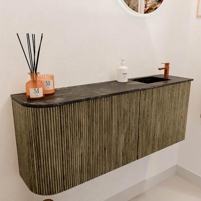 Toiletmeubel Mondiaz Joya Dlux | 101.6 cm | Meubelkleur Dusk | Faye wastafel Lava Wasbak Rechts | 1 kraangat