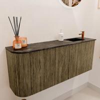 Toiletmeubel Mondiaz Joya Dlux | 101.6 cm | Meubelkleur Dusk | Faye wastafel Lava Wasbak Rechts | 1 kraangat