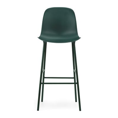 Normann Copenhagen Form barkruk H75 hoge rug Green vierpoot staal
