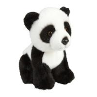 Pluche panda beer knuffel - 18 cm - Pandaberen knuffels - zwart/wit - thumbnail