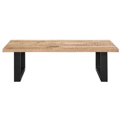 Leen Bakker - Salontafel Trevor - Bruin/zwart - 42x140x80 Cm - Metaal/Hout - Zwart#Bruin