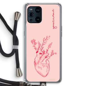 Blooming Heart: Oppo Find X3 Transparant Hoesje met koord