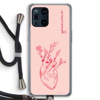 Blooming Heart: Oppo Find X3 Transparant Hoesje met koord