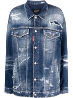 DSQUARED2 veste en jean à effet usé - Bleu