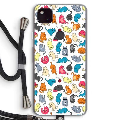 Kleurrijke katten: Pixel 4a 5G Transparant Hoesje met koord