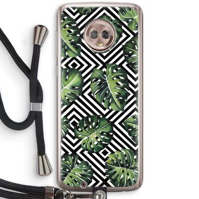 Geometrische jungle: Motorola Moto G6 Transparant Hoesje met koord