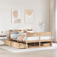 Bedframe zonder matras massief grenenhout 135x190 cm