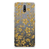 Nokia 2.4 | TPU Case | Gouden Bloemen