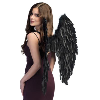 Zwarte verkleedkleding vleugels - 87 x 72 cm groot - volwassenen - Carnaval - Halloween