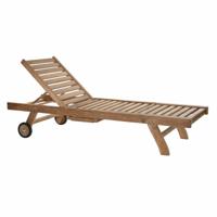 Solstol DKD Home Decor Bruin Met wieltjes Teakboom (200 x 65 x 36 cm)