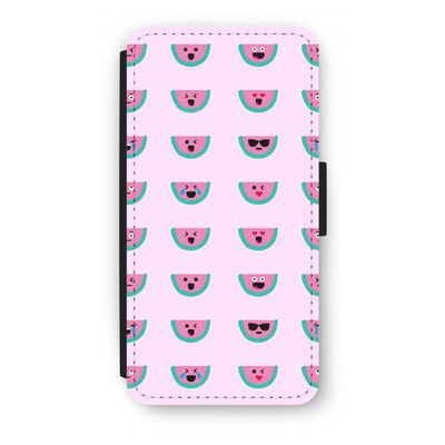 Smiley watermeloenprint: iPhone 7 Plus Flip Hoesje