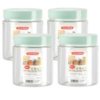 Voorraadpot/bewaarpot - 4x - 600 ml - kunststof - mint groen - B10 x H12 cm