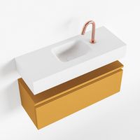 Toiletmeubel Mondiaz Andor | 80 cm | Meubelkleur Ocher | Lex vrijhangend wastafel Talc Midden | 1 kraangat