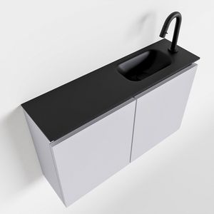 Toiletmeubel Mondiaz Ture | 80 cm | Meubelkleur Cale | Eden wastafel Urban Rechts | 1 kraangat