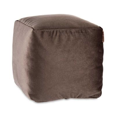 Arte Regal Poef - fluweel - taupe - 30 x 30 cm - vierkant - woondecoratie