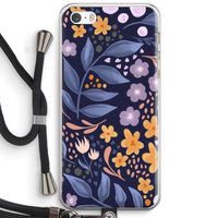 Flowers with blue leaves: iPhone 5 / 5S / SE Transparant Hoesje met koord