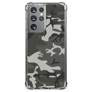 Samsung Galaxy S21 Ultra Doorzichtige Silicone Hoesje Army Light