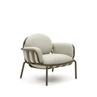 Kave Home - Joncols outdoor fauteuil in aluminium met groen gelakte