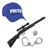 Carnaval verkleed speelgoed politiepet blauw voor kinderen met accessoires - thumbnail